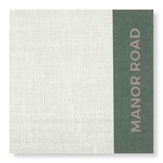 Manor Road Linen Colorblock Green Dinner Napkins